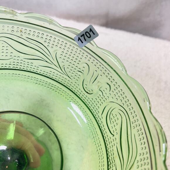 EO Brody M6000 Emerald Green Glass Vintage Compote Pedestal Candy Dish Cleveland - Picture 15 of 15